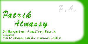 patrik almassy business card